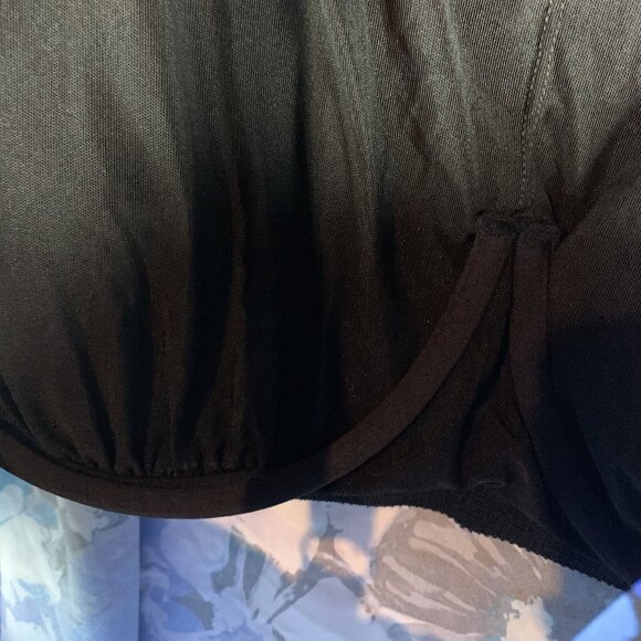 Swim Solutions High-Neck Tankini Top Women's 24W Blue Floral Underwire Swimwear - Picture 6 of 8